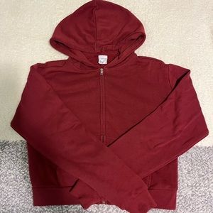 Tilly’s Full Tilt Essentials Red/Maroon Crop Hoodie Jacket